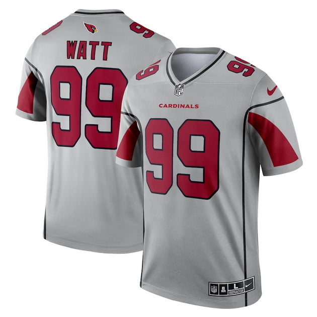 mens nike jj watt silver arizona cardinals inverted legend jersey